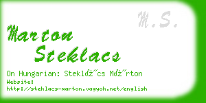 marton steklacs business card